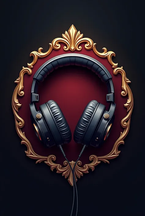 Make A logo for my chatroom With Headphones And DJ Sign Make it realistic and royale my Chatroom name is King 

