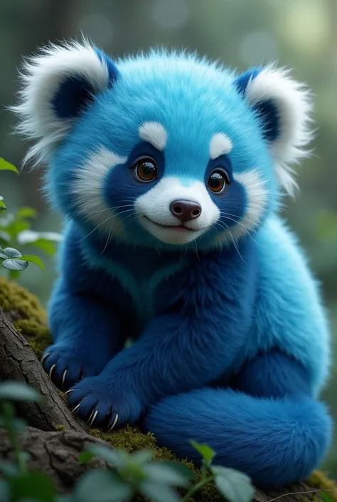 A different type of blue clour animal that look like panda