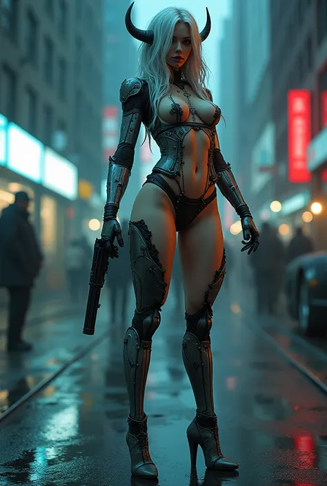  cyberpunk 、Woman with buffalo horns、  mechanical、 Beautiful sculpture using transparent parts .、( the face )、(rostro,  between the legs ,  The lower half of the body is human skin .:1.2)、face 、 Spreads her legs、 sexy body 、( Beautiful but fat thighs  )、  ...