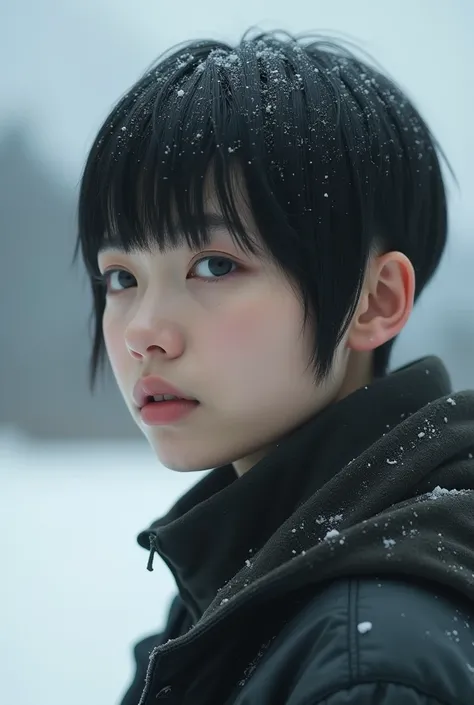 ( top quality ,4K,8k, High Definition ,masterpiece:1.2), very detailed,( realistic ,photo realistic ,photo- realistic :1.37),Japanese women in their 20s, full body 、 Textured Straight Super Short Bowl Cut Hair、Shaved head punishment、Shaved nape 、sense of l...