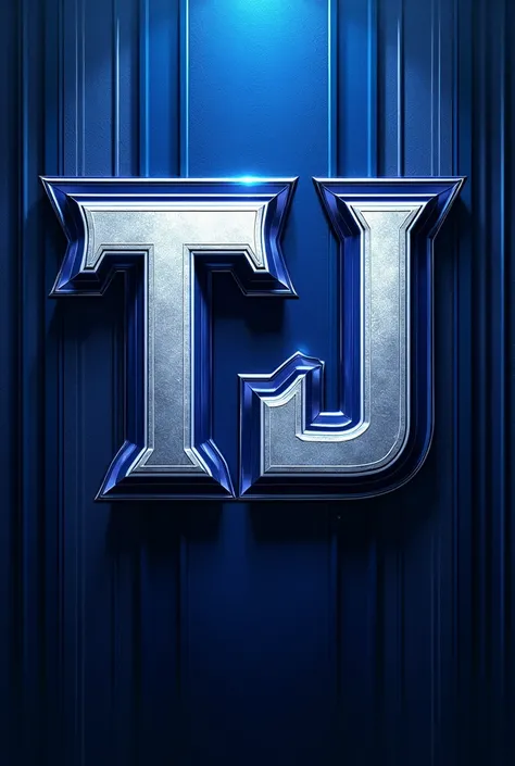 create a blue and silver wrestling nameplate for: TJ