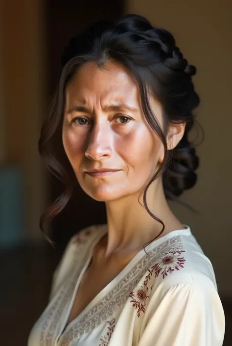 (Facebook cover image) a woman with dark hair pulled back, curled plait hairstyle, she is wearing a light-colored blouse that appears to have embroidery or decorative details on the shoulders and sleeves. The embroidery motifs appear to be floral or organi...