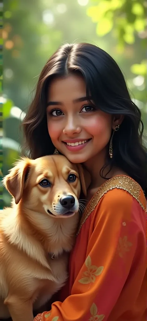 Indian girl 21age with a cute dog   photo with specs