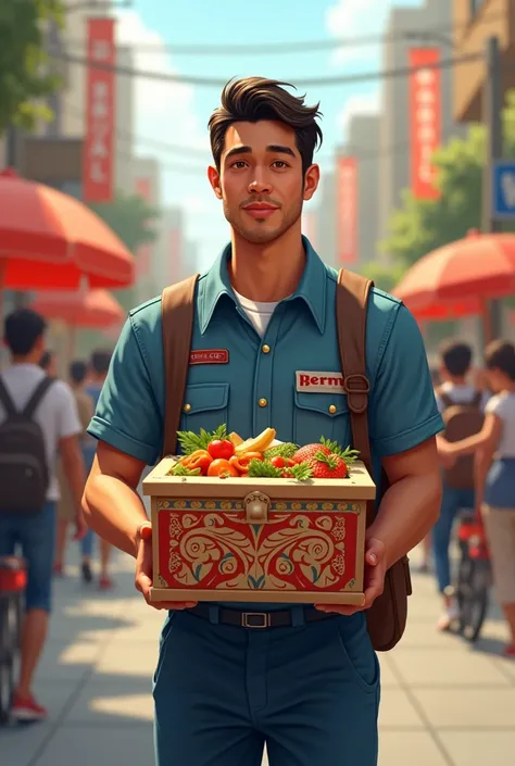 Lunch box, delivery man 