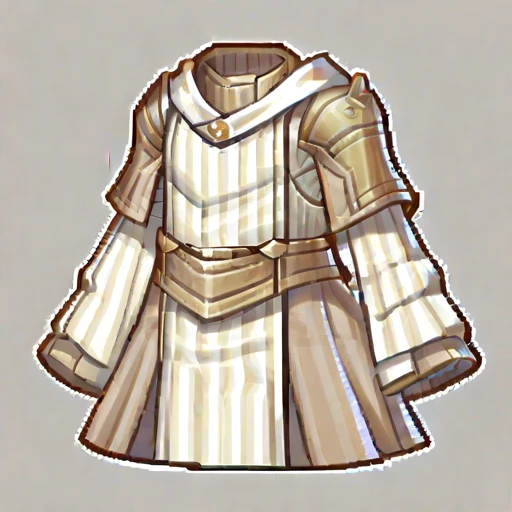 Design a pixel art icon in SNES-style to represent the ‘Cloth’ armor class, symbolizing lightweight, basic protection. The icon should feature a folded piece of fabric, a simple robe, or a cloth tunic with flowing lines to convey softness and flexibility. ...