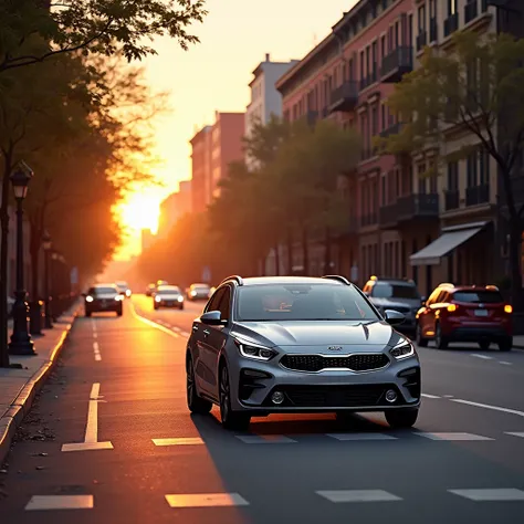 2020 Kia Ceed Sportswagon is driving through Brooklyn, Sunset