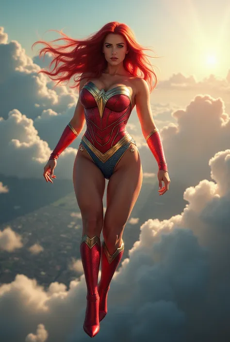  Story of the Superwoman in DC , Una They areper mujer voluptuosa thic legs,  flying that rises on the edge of space and the terrestrial sky , hot They areperwoman volando por el cielo, Muy por encima de la They areperficie de la Tierra, una They arepermuj...