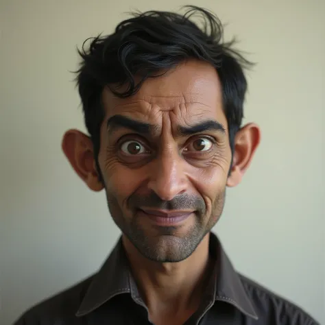 A Indian guy with weird face expression 