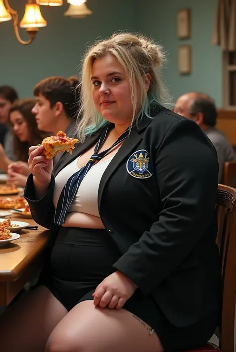 (((My POV first person side view full body photo))) sitting at a crowded dinner table next to a beautiful gorgeous extremely lazy slovenly greedy huge enormous very overweight extremely fat morbidly obese worlds fattest naked lazy tired sleepy young girl a...