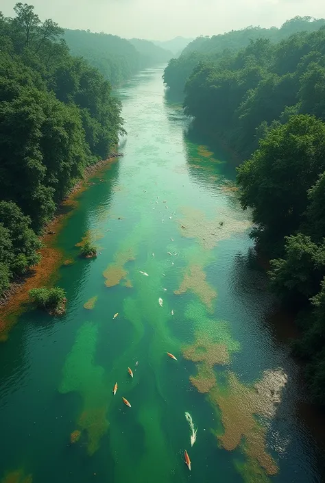 River water pollution from disposal of residual chemicals but i just want the river color idea