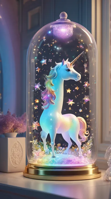 ( top quality ,4K,8k, High Definition ,masterpiece:1.2), ULTRA DETAIL, realistic , beautiful, adorable,Shine,夜間illumination,fairy tale, unicorn theme ,Magical,Decorative,ren&#39;s room,Soft light, colorful , Delicate Design , 3d rendering , bright colors ,...