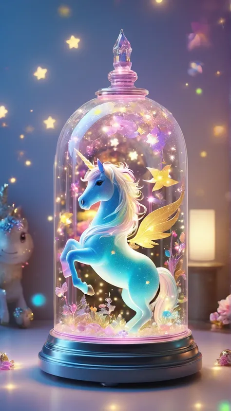 ( top quality ,4K,8k, High Definition ,masterpiece:1.2), ULTRA DETAIL, realistic , beautiful, adorable,Shine,夜間illumination,fairy tale, unicorn theme ,Magical,Decorative,ren&#39;s room,Soft light, colorful , Delicate Design , 3d rendering , bright colors ,...