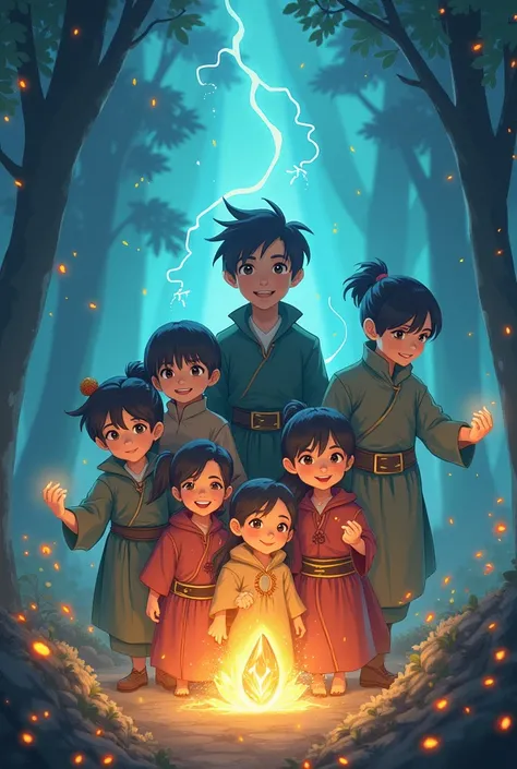 A magical family of eight siblings. The eldest, Khai, is strong and responsible, born under the protection of a guardian deity. His twin brother, Phong, is a genius in battle magic. Thanh Thao, the third sibling, is a skilled potion-maker and healer, while...