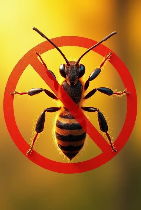 Show an image of ants , Bee,  and toads against a brighter and clearer background ,  but with a clear warning effect . Semut dan Bee dapat terlihat dalam pola yang memadati piring,  but with a red visual effect surrounding them ,  implying that they are no...