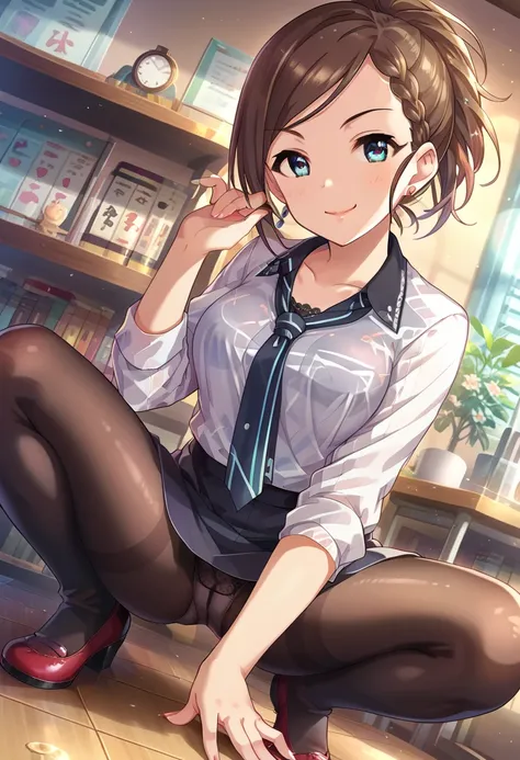 score_9, score_8_ up, score_7_ up,  Source_Brown Hair,  blue eyes, 1 personの女の子, Alone, smile,  viewers,  detailed eyes、Complex eyes、score_9, score_8_ up, score_7_ up,  Source_Anime,, Brown Hair,pdxl, 1 personの女の子, Alone,score_9, score_8_Excellent, score_7...