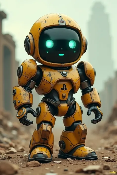 Le petit personnage dastro bot de PlayStation dans une armure assisté t-45 de Fallout 