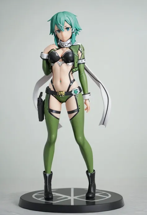 pt，suguha, Figure， glossy black and green coloring near-future survival game reverse bodysuit with lots of exposure ， indicators that light up everywhere on the bodysuit  ,女の子の Figure ，suguha，breast，Belly button， stomach are exposed， cleavage，Lower abdomen...