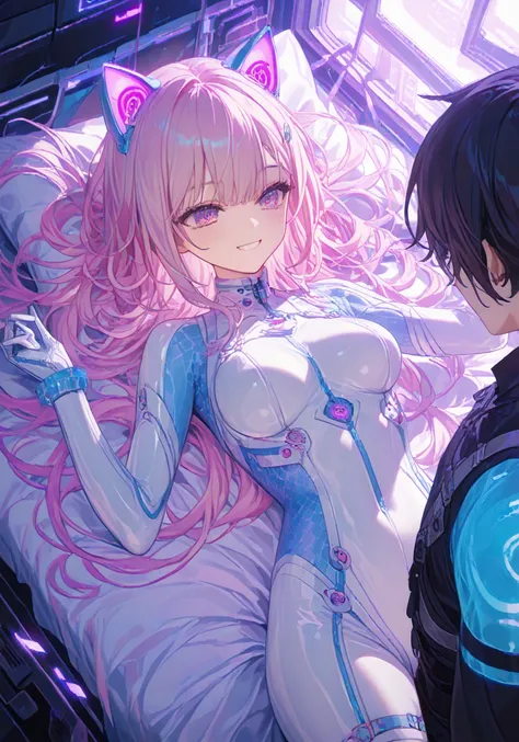 ( 1girl:1.2), top quality , amazing quality , very aesthetically pleasing ,absurdres ,official art,intricate details, hyperdetailed ,HARASSMENT,
pixel _art, cat ears, pink hair ,bodysuit,  playful smile ,:3, sex