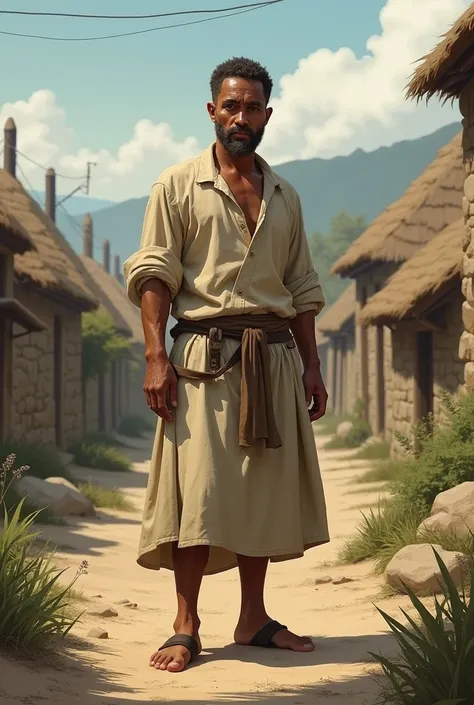 a servant wears a simple linen kilt
