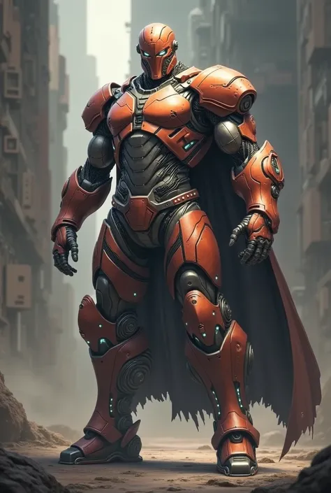 Muscular cyber Warlord in metalic muscular armour,, Детально, Шедевр, Высокое разрешение, 