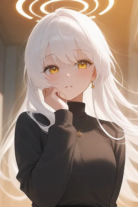 Beautiful girl with white hair who is more than a cat