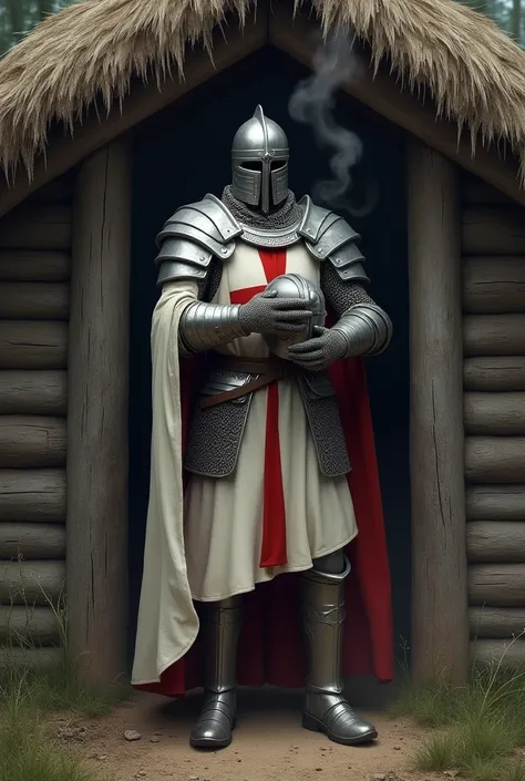 Make a Templar come out of a cabin holding his helmet without showing the Templars face 