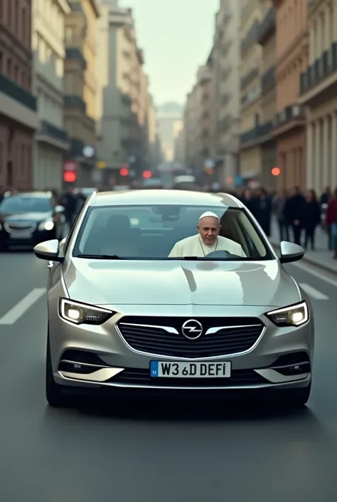 Pope francesco driving Opel Insigna