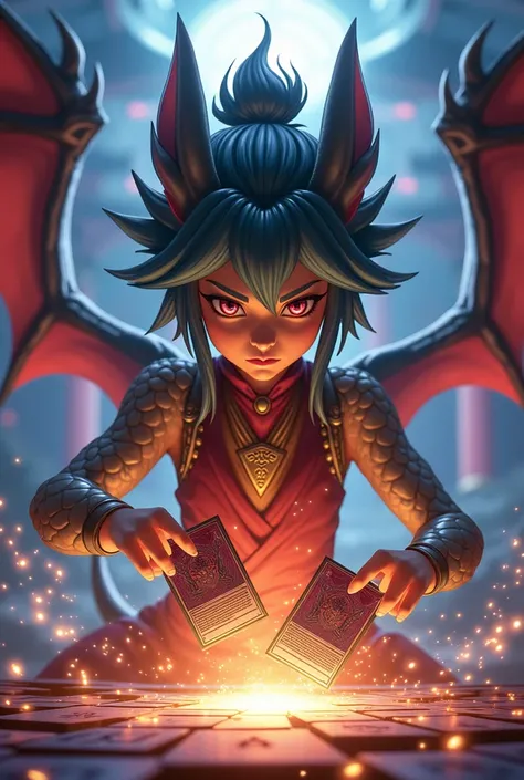 Dragón girl play card game yugioh