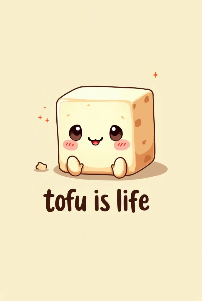 Cute tofu with text tofu is life