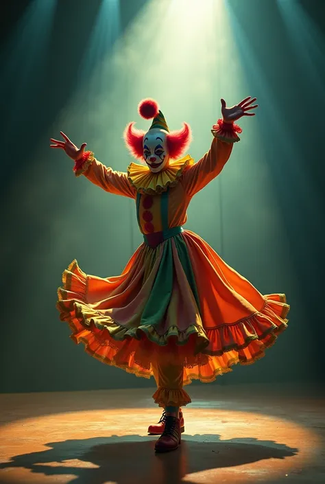 The clown is already the dancer