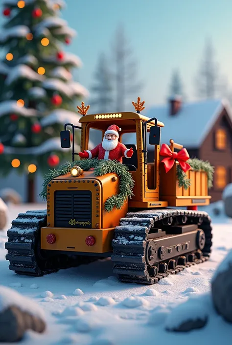 Christmas post using an excavator and the company name is EquipalLda