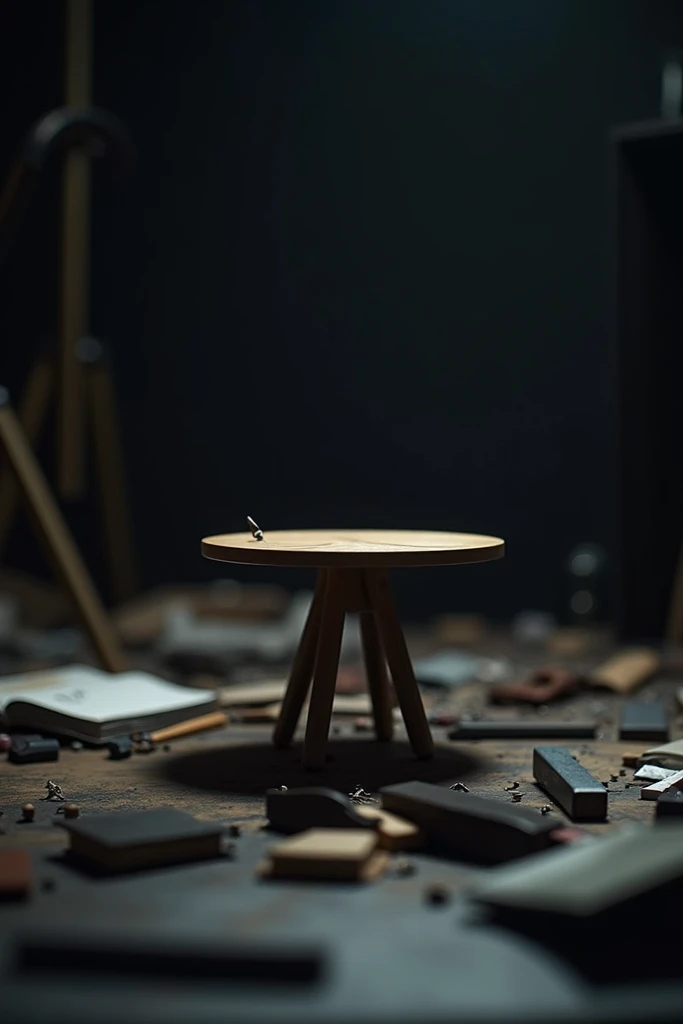 Small hot coffee table on coffee table strewn close up black background