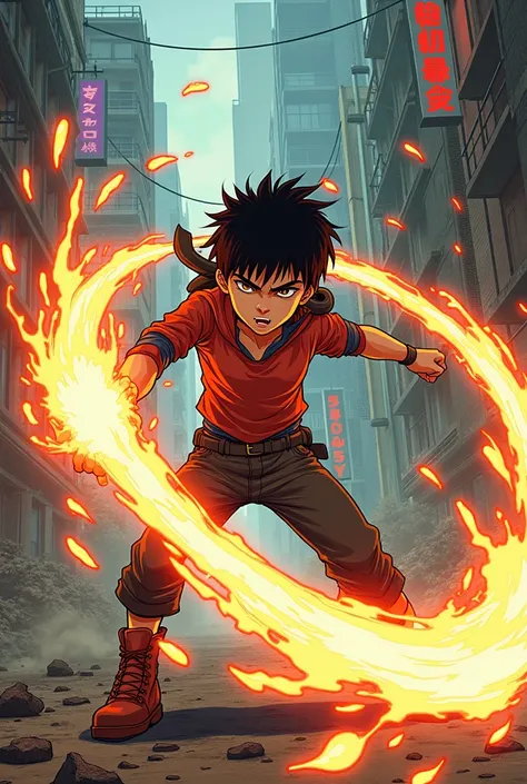 Boy with Firepower manga style 