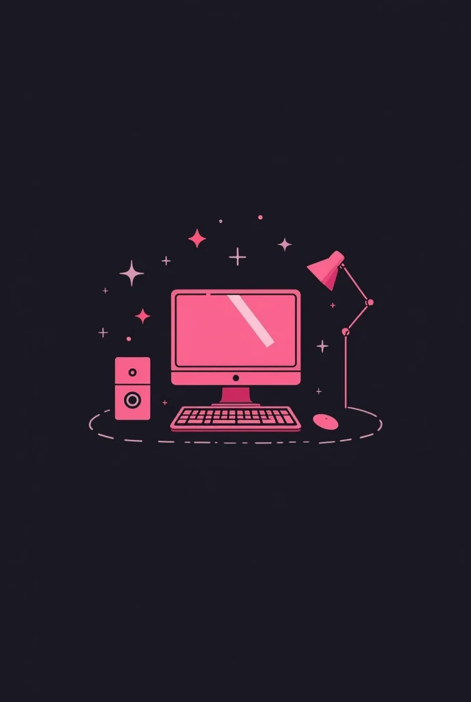 Create a minimalist logo for an Instagram profile picture referring to a computer room (2A),  whose main colors are pink and black .