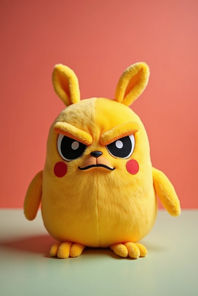 Create a picture of a real toy that looks like one of Instagrams angry emojis without showing a logo that can be displayed in an online advertisement as a product.