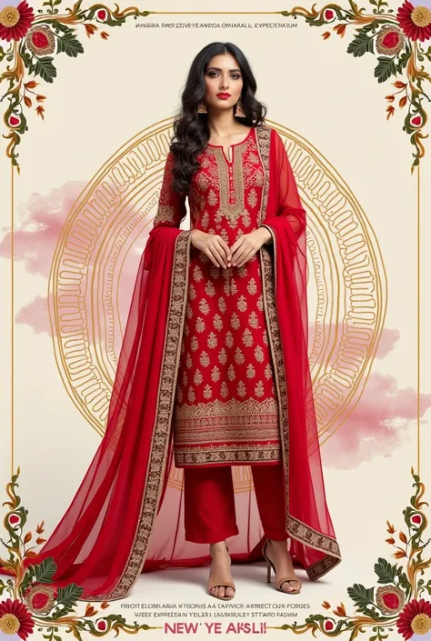 Discount poster on ladies panjabi designer suit on new year discount poster shop name kala creation walid till date 10/1/2025
