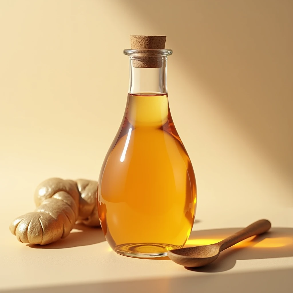 ginger and honey in bottle with a spoon