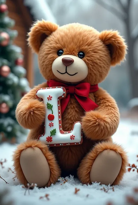 Christmas bear with letter L