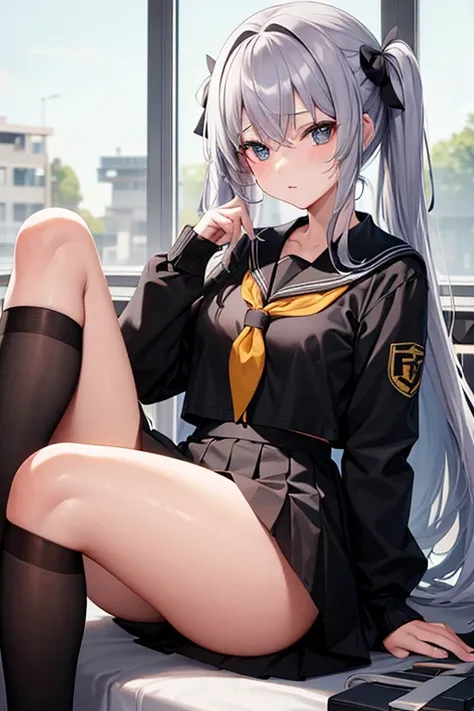  Female High School Student 　 so cute　Bruises 　Black sailor suit at Pichi Pichi　 mature　Gray Hair　