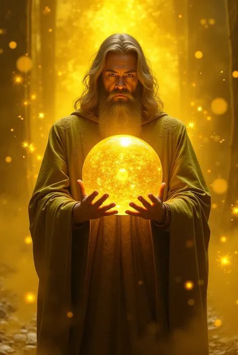 someone holding a yellow rutile  Crystal Balls  with a yellow pattern on it,  Crystal Balls , holding a  Crystal Balls , Yellow Light Spell , Hand with a big glowing sphere ,  with a glowing sphere of data {x} a wizard thinking about his orb,  holding a cr...