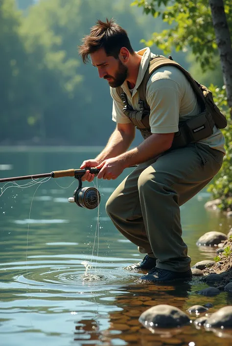 Messi catching fish