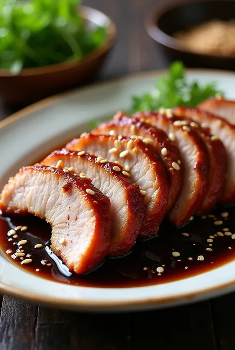 , sliced roast duck,With black sauce ,