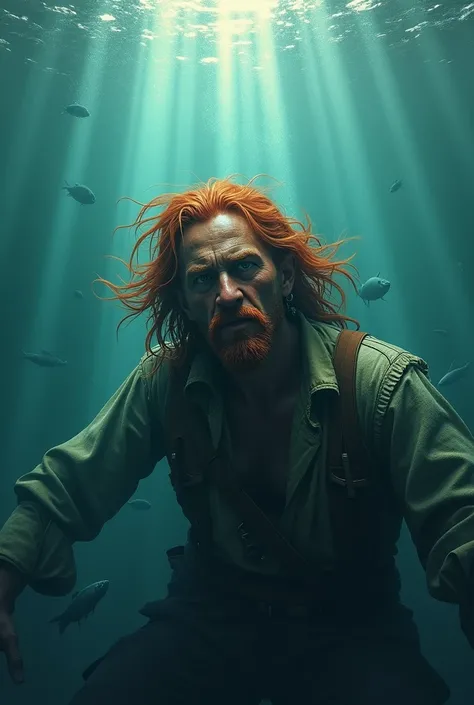 It generates a red-haired pirate, slowly sinking into the depths of the sea 