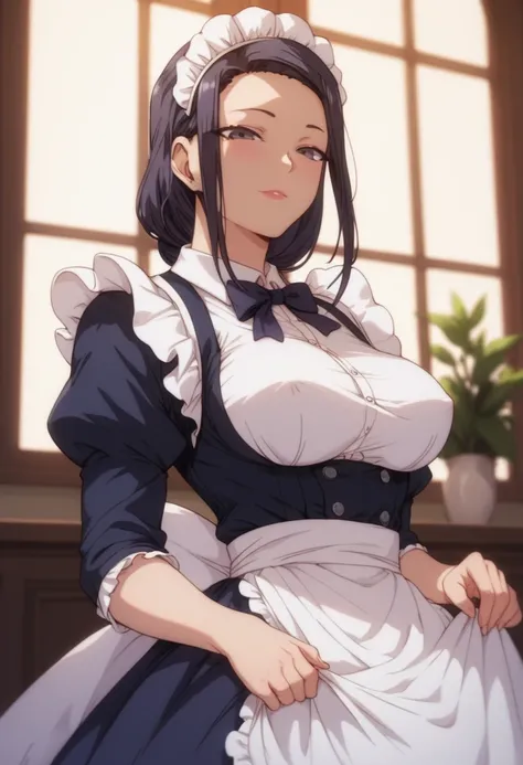 Tsubaki :  dressed as a maid,