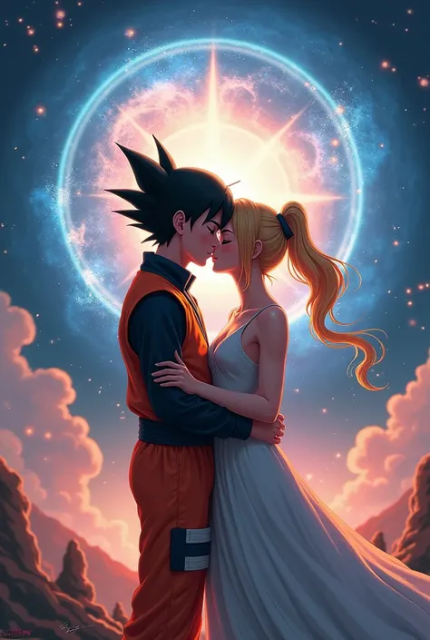 Naruto kissing Goku