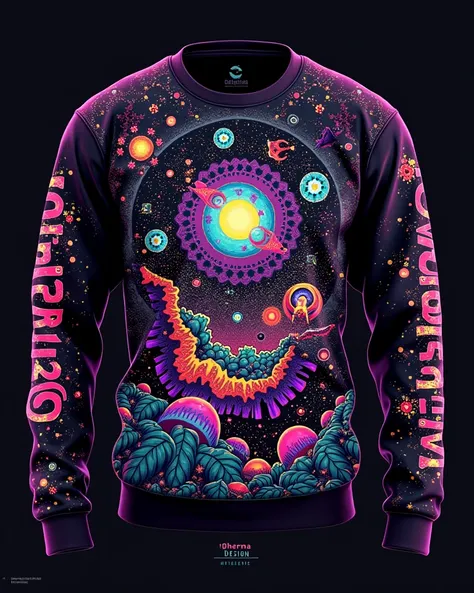 {
  "image": {
    "title": "Sudadera con psychedelic art y Surrealismo",
    "Description": " A sweatshirt with a design that combines psychedelic and surreal elements,  using striking colors and visual effects that challenge perception .  The background ...