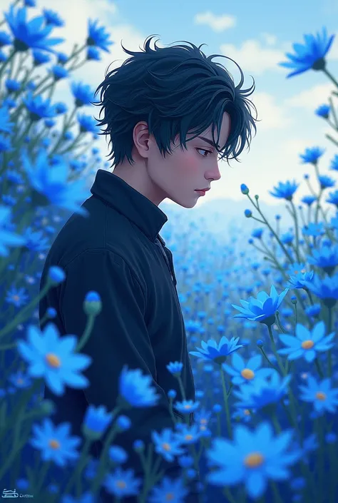 Masterpiece,asakura_toru,blue flowers