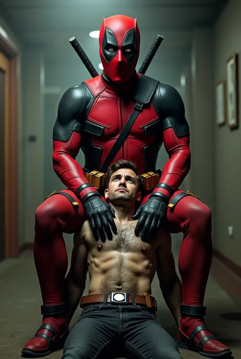 Deadpool facesitting random man