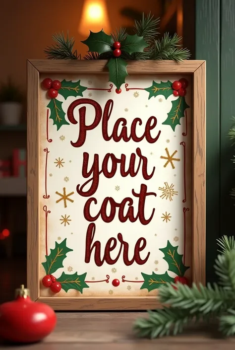 Label where it says  " Place your coat here" Christmas