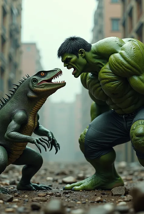 Lizard and Hulk face to face image